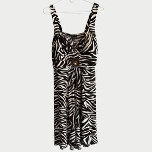 Zebra Animal Print Sleeveless Dress ENFocus Studio